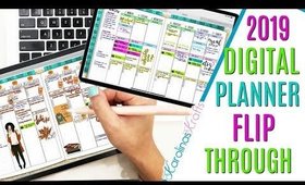 2019 Planner Flip Through, Planner Flip Through 2019, Weekly Digital Planning, Horizontal Digital