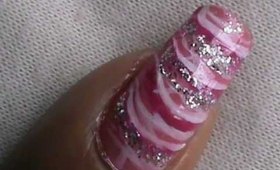 Beautiful Barbie Pink Swirls EASY nail designs for long /  short nails- nail art tutorial beginners