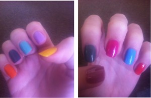 got bored so i decided to paint watch nail a different colour :) these make me happy 