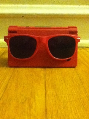 Nintendo DSi wanted to wear my pink sunglasses today because she says it "matches with her flawless natural glow" Lol