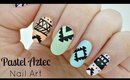 Pastel Aztec Pattern Nail Art!