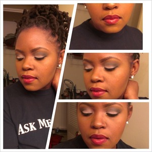 a look with a mac palette. unknown right now. it came from the holiday package 