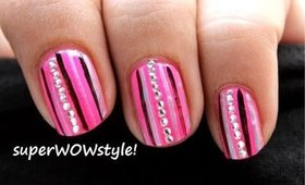 SHOCKING Pink & Delicate Bling! - Easy Nail Art tutorial - Nail designs for beginners