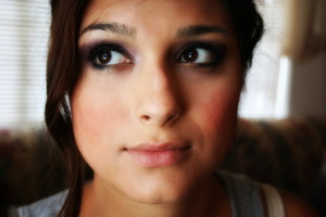 Facebook.com/FerocityMakeup
She was attending a wedding, and wanted something natural and stunning. Smokey purples with a hint of gold. 