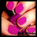 Hot pink caviar nails 