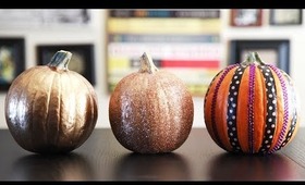 DIY ♥ 3 Ways to Decorate a Pumpkin for Halloween