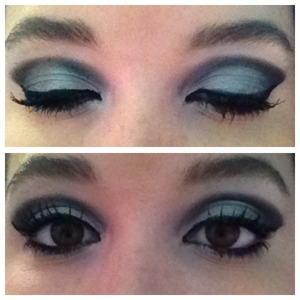 This is a sharp line smokey eye with a natural cut crease & winged liner.