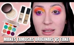 MAKES FAMOSAS ORIGINAIS VS FALSAS #3! Qual a diferença? Mac, Laura Mercier, Juvias e +!