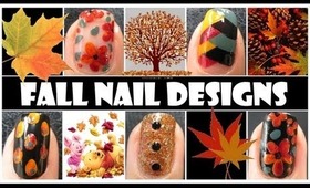 FALL NAIL ART TUTORIALS | FISHTAIL BRAIDED WEAVE FLOWER DESIGN FOR AUTUMN EASY CUTE MANICURE DIY