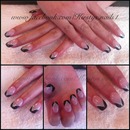 nude and black gel nails