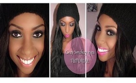 [Maquillage] Grey smokey eyes makeup tutorial with nude and pink lips ♥