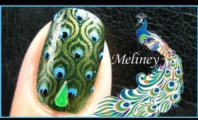 EMERALD PEACOCK NAIL DESIGN - Green Konad Stamping Nail Art Tutorial Fashion Easy Simple