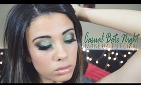 Casual Date Night Makeup | Green and Brown