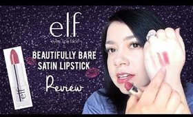 ELF Beautifully Bare Satin Lipstick "Touch of Blush" | REVIEW