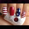#fourth #of #july #nail #design #red #white #blue #stars #glitter #stripes #love #flag