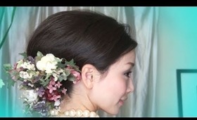 Wedding Hair Style ♡ Elegant Updo with Flower