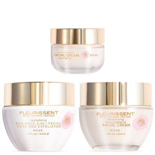 Fleurissent Revitalizing Rose Face Cream + Facial Mask Exfoliator Duo