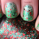 Green Gradient With Christmas Glitter