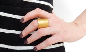 DIY Gold Tube Clay Ring
