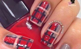 Fall Plaid Print Nail Art Tutorial by The Crafty Ninja