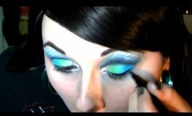 Aqua Eyes:  Glama Girl Cosmetics  Mermaid Inspired Makeup
