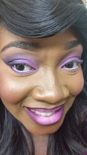 Purple ombre lip with purple eyeshadow. 