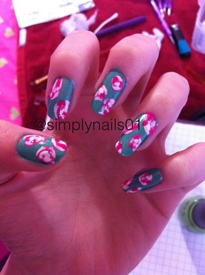 My floral print nails Instagram; @simplynails01