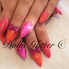 Pink & orange nails...
