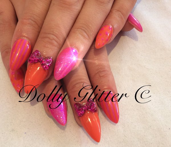 Pink & orange nails... | Love D.'s Photo | Beautylish