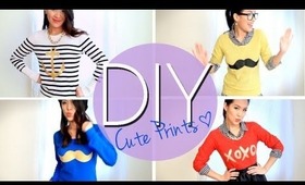 Make Mustache & Cute Printed Sweaters or T-shirts {Easy}