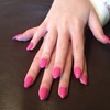 Pink Swarovski nails