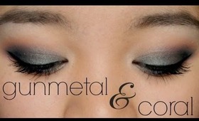 Tutorial: Gunmetal & Coral Smokey Eye {Drugstore}