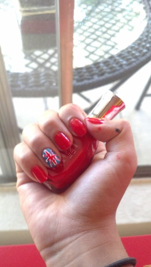 My super simple cute Union Jack nails, I did them myself.