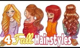 🍂HOW TO DRAW 4  FALL HAIRSTYLES || #FALLSERIES🍁☕️