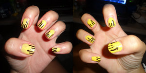 My attempt on doing these one back to school nail design (: