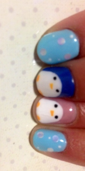 penguins nail♡