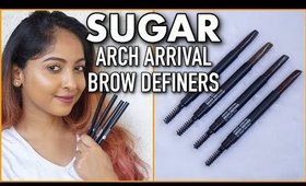 SUGAR ARCH ARRIVAL BROW DEFINERS | Swatches - Demo - Review | Stacey Castanha