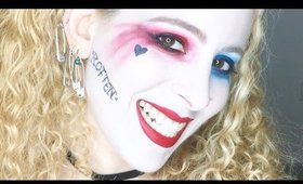 Harley Quinn Suicide Squad Halloween Makeup Tutorial: GRWM