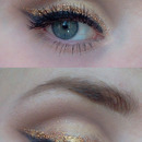 Brown cut crease with gold accent