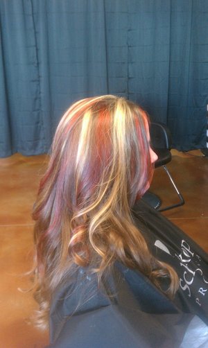 highlights with red lowlights