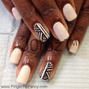 Black and white tribal nails 