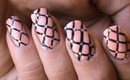 Fishnet nails tutorial -- Easy DIY striping Nail Polish Designs Video Nude Pink Long Nails