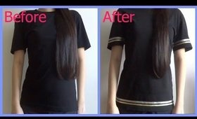 Do it yourself! DIY spice up your shirt using ribbons! No sew!