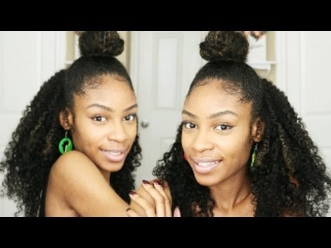 Half Up Half Down Bun Natural Hair Clip Ins Lala Y Video