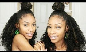 Half Up Half Down Bun Natural Hair Clip Ins