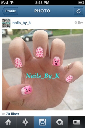 Cute little pig nails! These can be seen on my Instagram nails_by_k