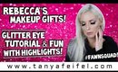 Rebecca’s Makeup Gifts! | Glitter Tutorial & A MAC Rollerwheel Demo | Tanya Feifel-Rhodes