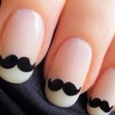 Pink Mustache Nails