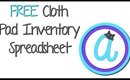 I Made a FREE Cloth Pad Inventory Spreadsheet