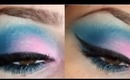 Maquiagem colorida para o Carnaval: Azul e rosa!